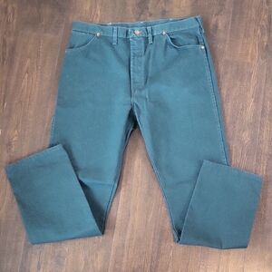 Vintage Wrangler Jeans Forest Green Made In USA 38x34
